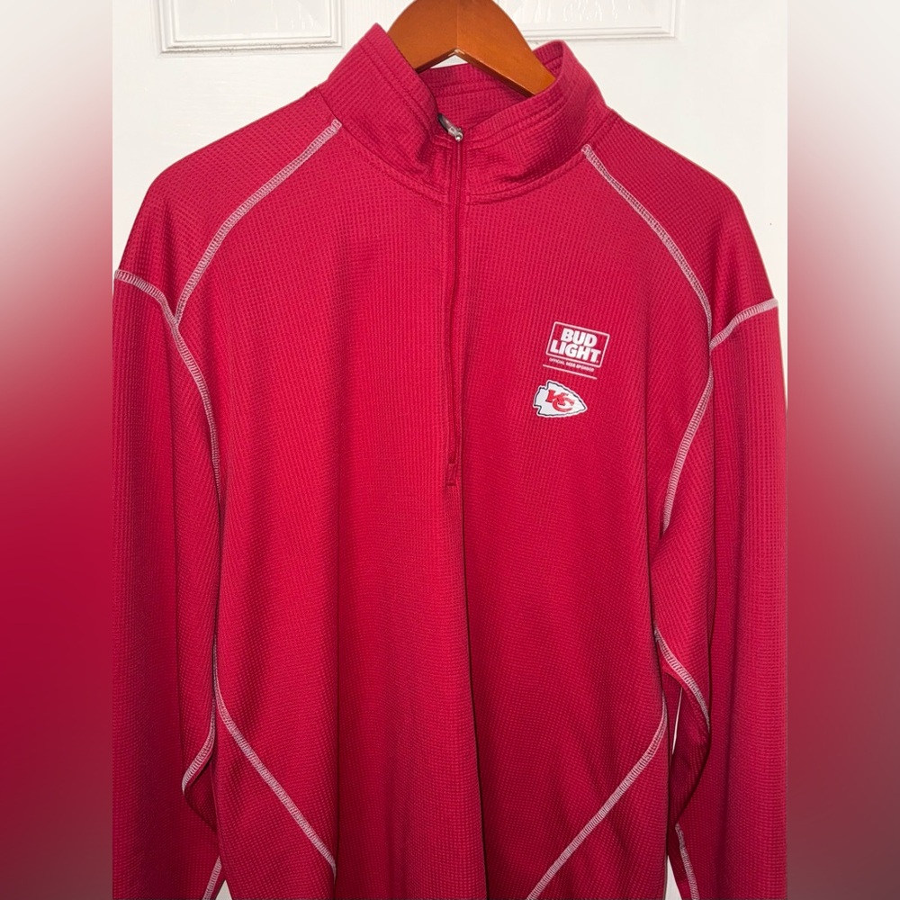 Bud Light: KC- Red Kansas City Chiefs Pullover 1/4 zip XL